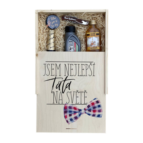 Dárková dřevěná bedna malá – Jsem nejlepší děda na světě