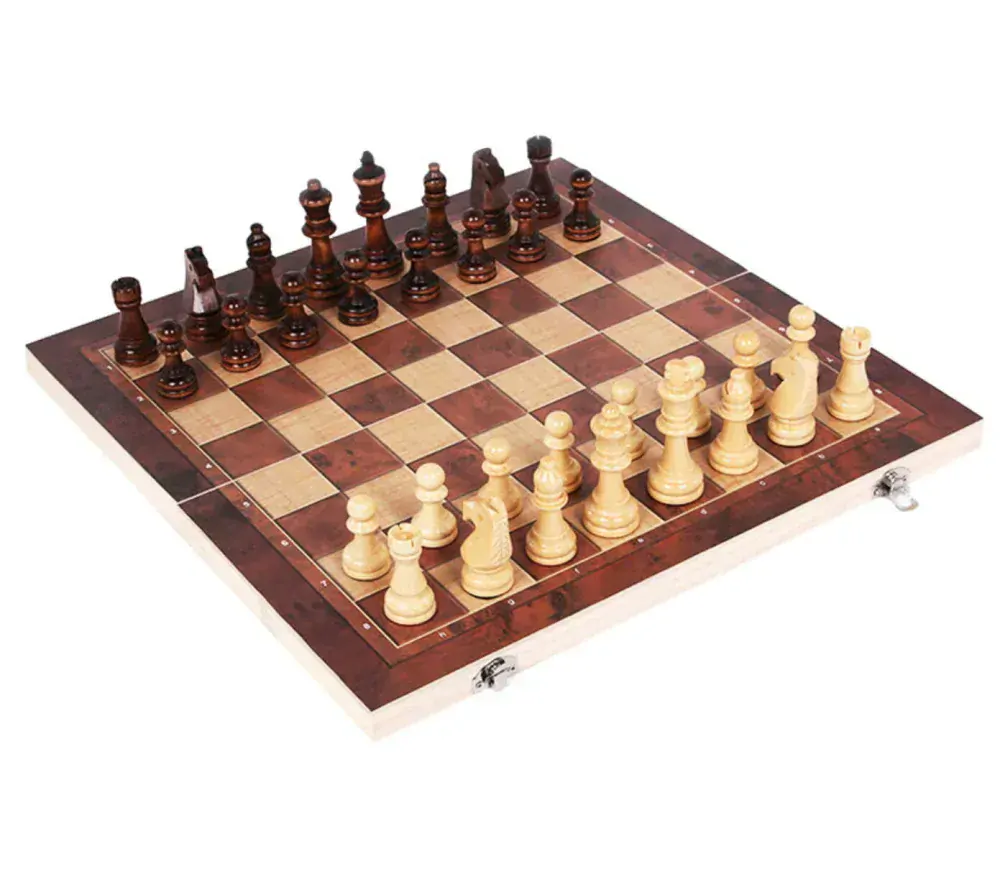 Šachy dřevěné 3v1 29x29cm SACH012