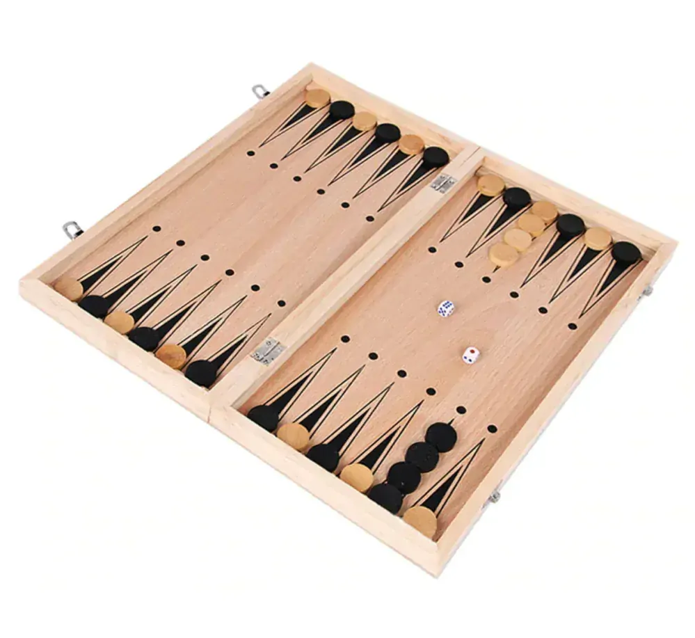 Šachy dřevěné 3v1 29x29cm SACH012