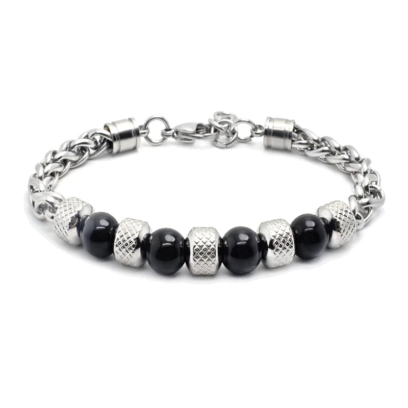 Náramek z chirurgické oceli onyx 7116200000