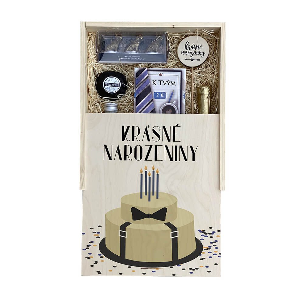 Dárková dřevěná bedna – k narozeninám pro muže velká