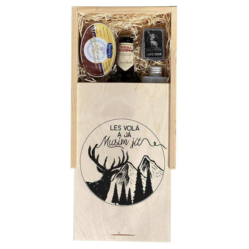 Dárková dřevěná bedna malá – Les volají a já musím jít