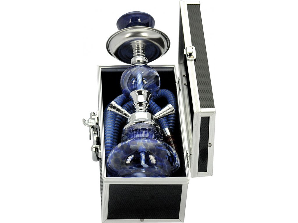 Vodní dýmka 2x modrá 30cm + kufr 