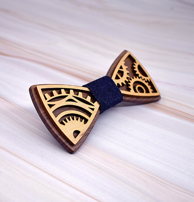 Dřevěný motýlek s manžetovými knoflíčky 709093