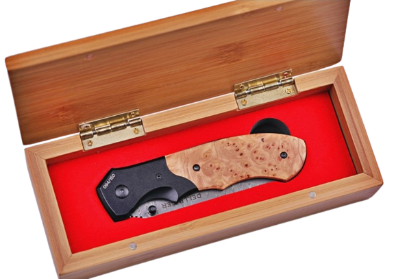 Lovecký zavírací nůž Dellinger Hunter Poplar Burl