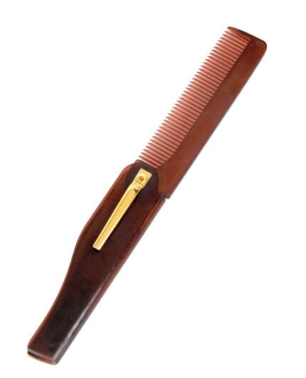 Skládací hřeben na vousy hnědý HŘ02
