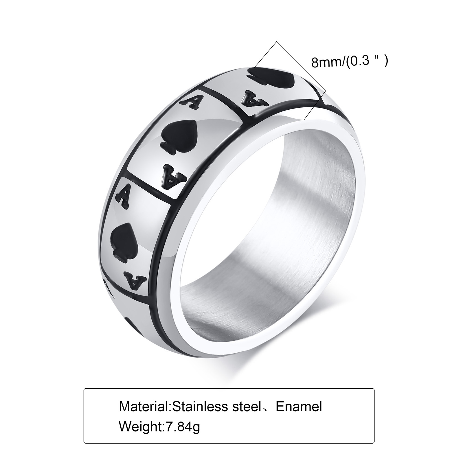 Prsten z chirurgické oceli Spade R-573