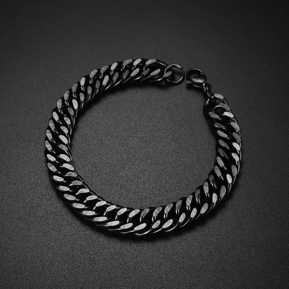 Černý náramek z chirurgické oceli