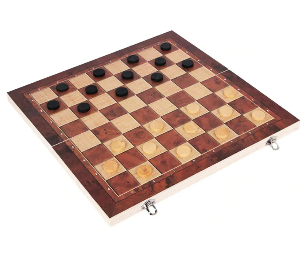 Šachy dřevěné 3v1 34x34cm SACH06