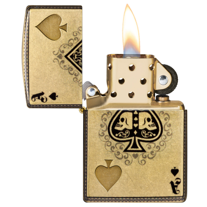 Benzínový zapalovač Zippo Ace of Skulls Design