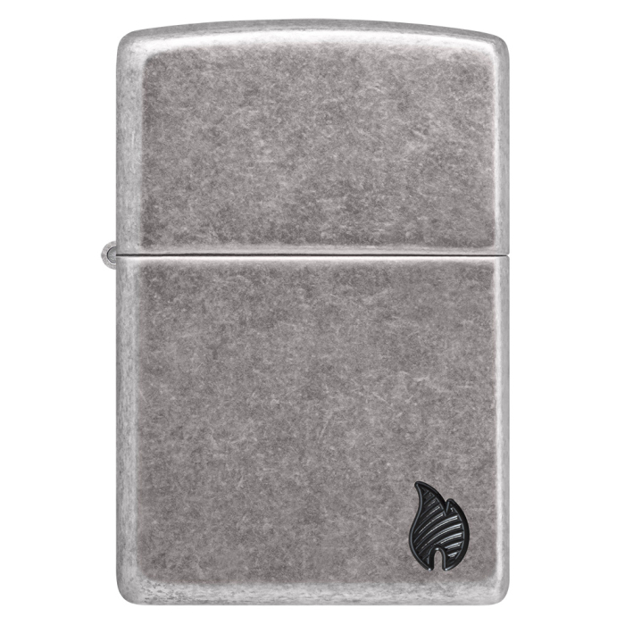Benzínový zapalovač Zippo Armor® Antique Silver Flame Design