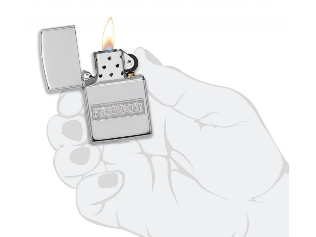 Benzínový zapalovač Zippo Etched Freedom Design