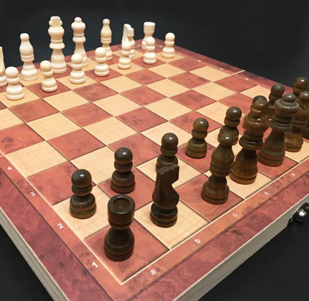 Šachy dřevěné 3v1 24x24cm SACH011