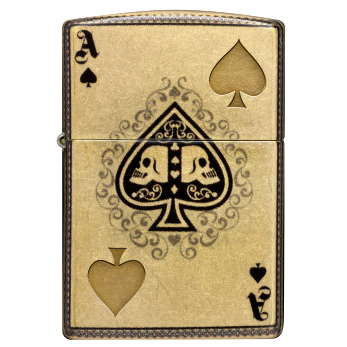Benzínový zapalovač Zippo Ace of Skulls Design