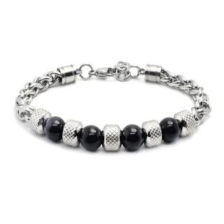 Náramek z chirurgické oceli onyx 7116200000