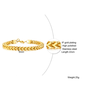 Náramek z chirurgické oceli BR-625-Gold