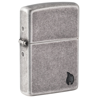 Benzínový zapalovač Zippo Armor® Antique Silver Flame Design