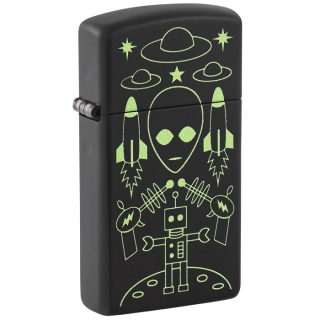 Benzínový zapalovač Zippo Slim® Alien Invasion Design