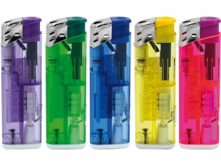 Plnitelný plastový zapalovač 32185 + LED s piezo-elektrickou jiskrou